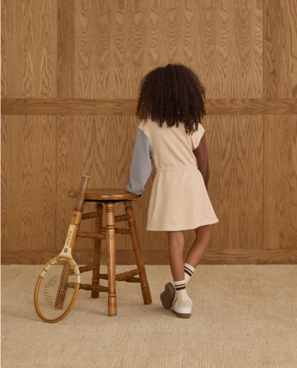 dress waisted color block sweatshirt - antique