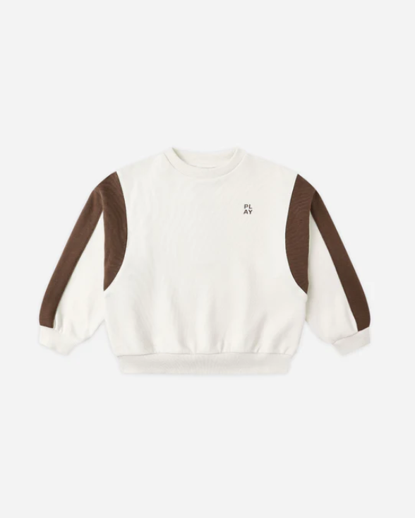 top l/s play stripe sweatshirt - natural