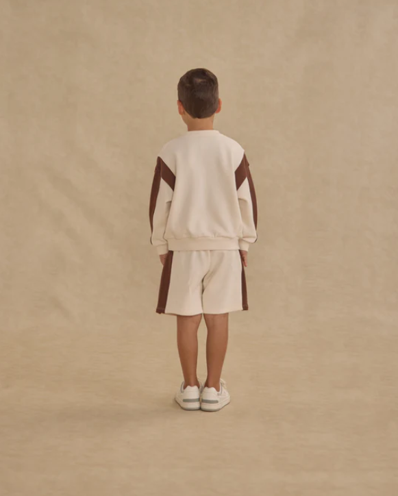 top l/s play stripe sweatshirt - natural