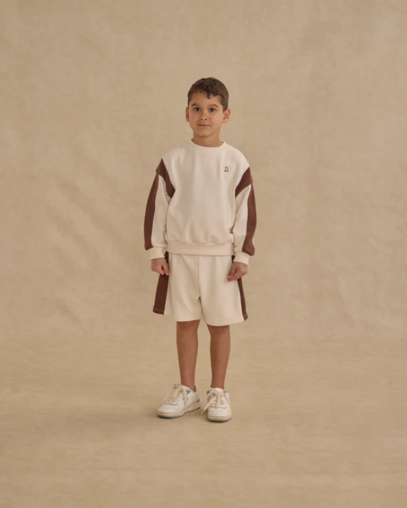 top l/s play stripe sweatshirt - natural