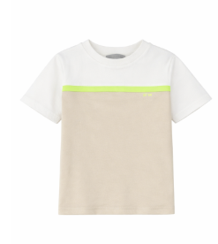 tee s/s neon striped - tan