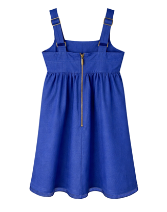 dress structured denim mesh trim jumper - royal blue