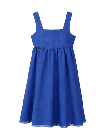 dress structured denim mesh trim jumper - royal blue