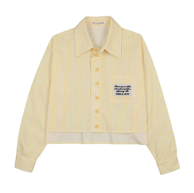shirt l/s seersucker striped - yellow