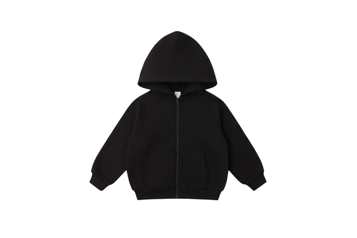 top l/s zip up play hoodie - black