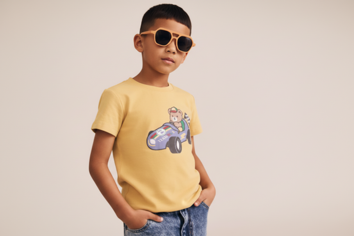 tee s/s vroom hux bear - sunburst