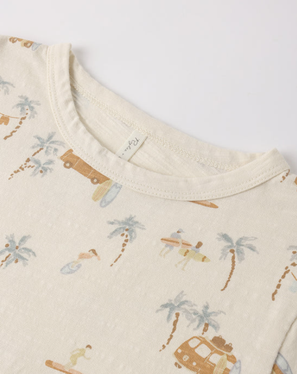 set outfit surf town tee and shorts - natural