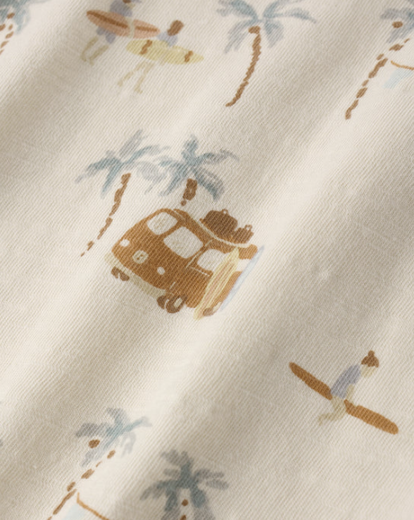 one piece surf town bubble romper - natural