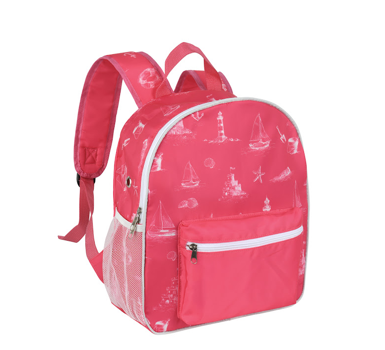 backpack toile print - pink