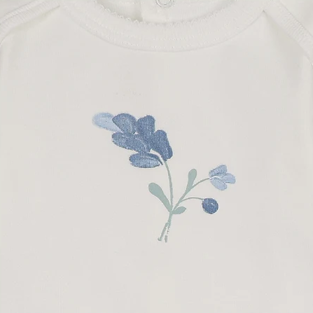 footie gentle strokes painted with bonnet - ivory
