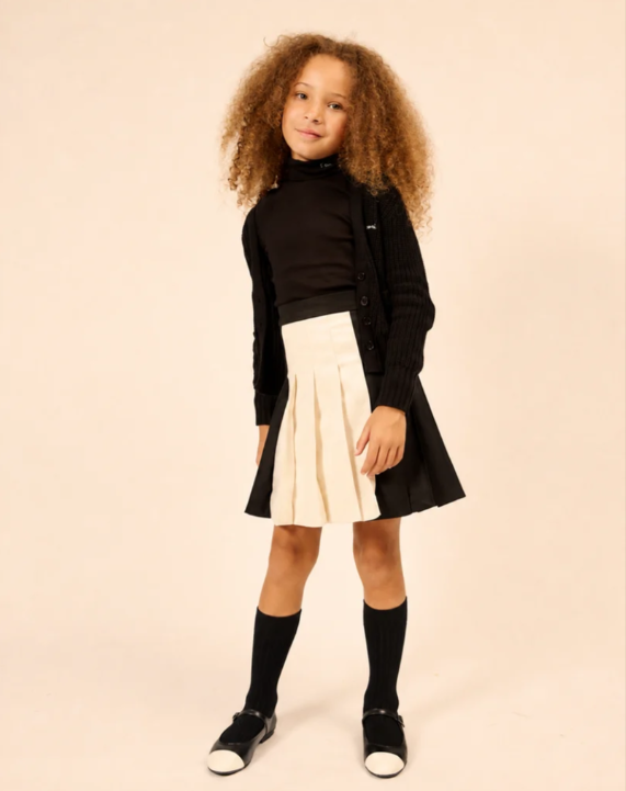 top l/s knit logo turtleneck - black