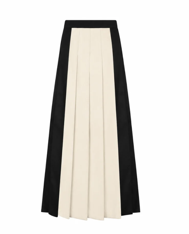 skirt midi pleated - black