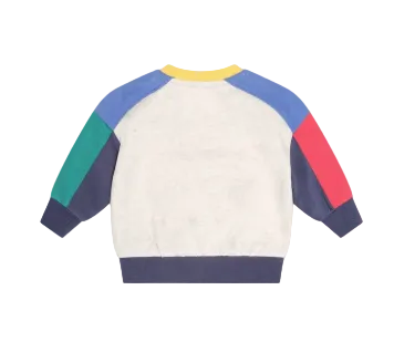 top l/s colorblock sherpa bear sweatshirt - multi