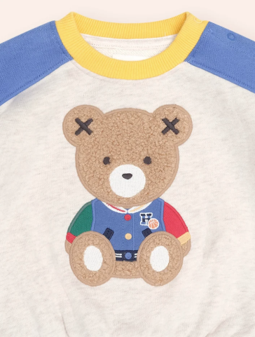 top l/s colorblock sherpa bear sweatshirt - multi