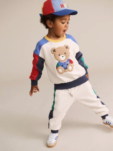 top l/s colorblock sherpa bear sweatshirt - multi