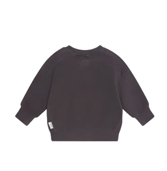 top l/s skater hux bear sweatshirt - soft black