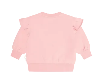 top l/s sherpa cherry bow flutter sweatshirt - vinatge pink