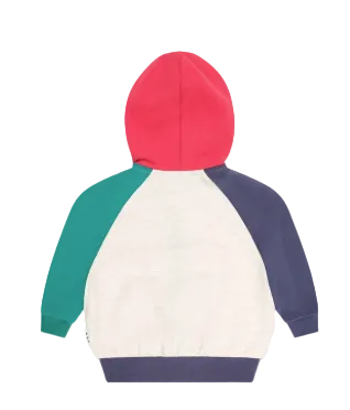 top l/s colorblock bear zip up hoodie - multi