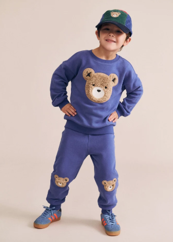set outfit furry hux bear sweatshirt and sweatpants - cobalt