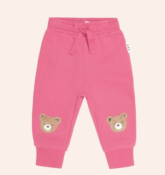 set outfit furry hux bear sweatshirt and sweatpants - dusty berry
