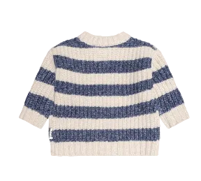 top l/s chunky knit striped sweater - ink stripe