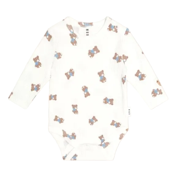 set knit ribbed bear onesie and leggings - almond milk