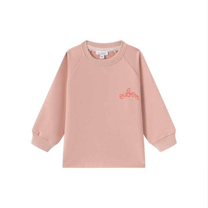 set outfit logo sweatshirt and rib pants - blush