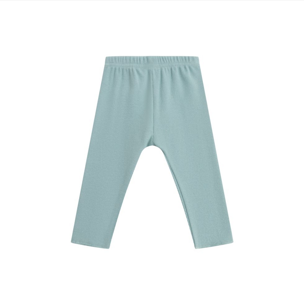 set outfit logo sweatshirt and rib pants - teal