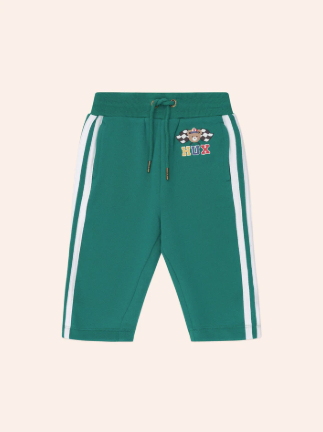 set outfit bear racer stripe sweatshirt and sweatpants - emerald