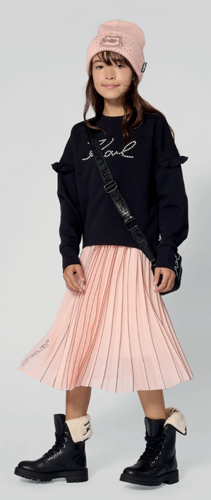 top l/s pearl logo ruffle - black-09b