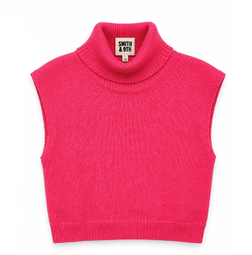 vest mohair turtleneck shrug - fuchsia