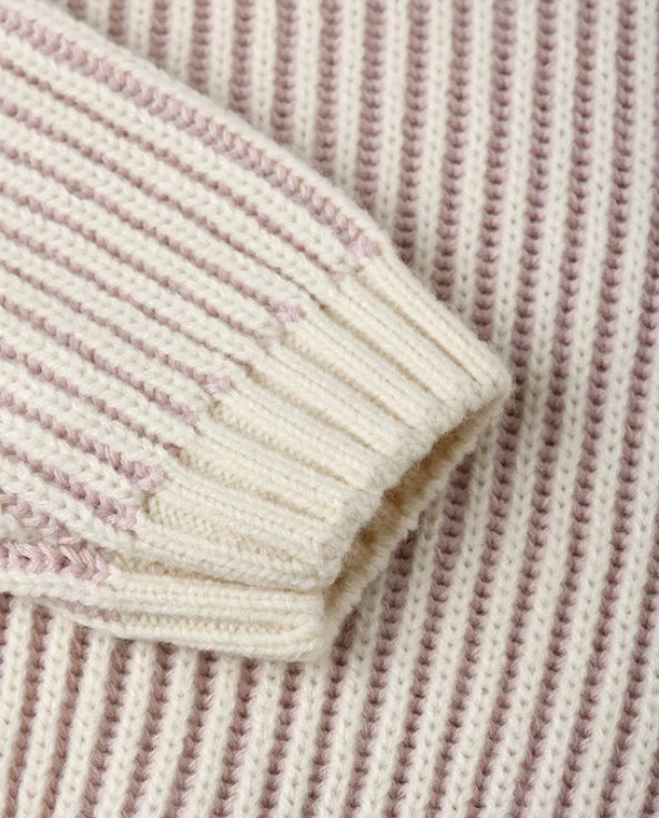 set outfit striped knit sweater and pants - lilac