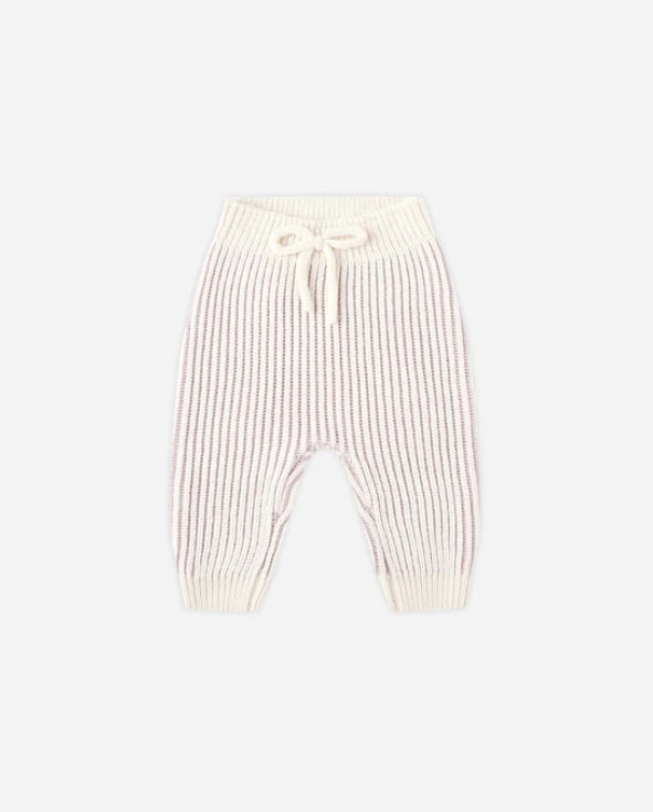 set outfit striped knit sweater and pants - lilac