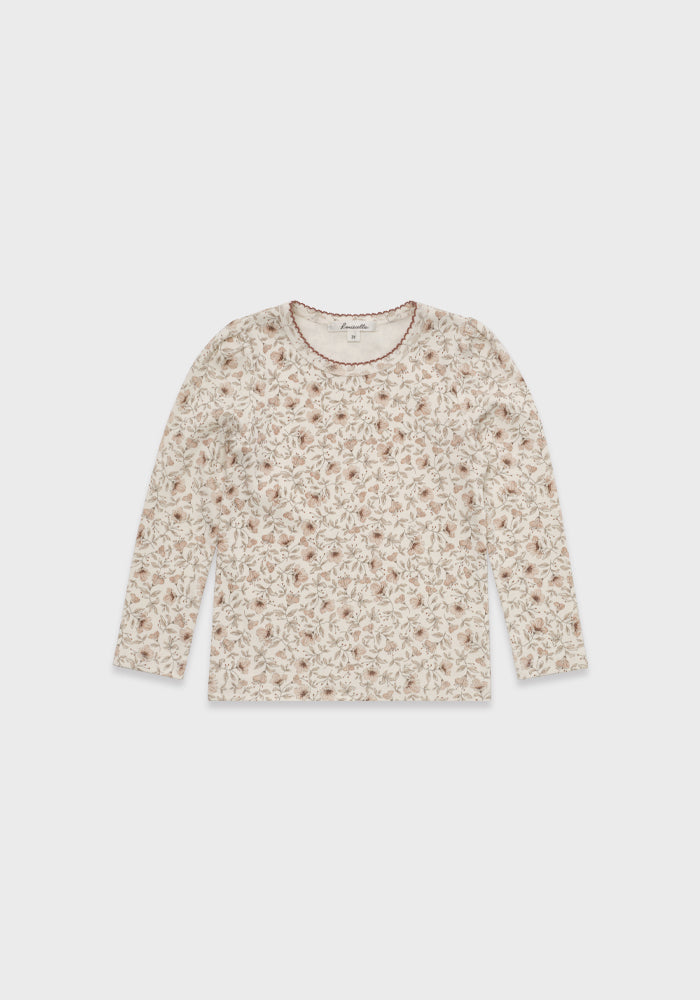 pajamas floral print top and pants - vintage pink