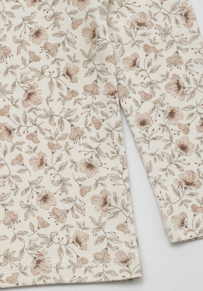 pajamas floral print top and pants - vintage pink