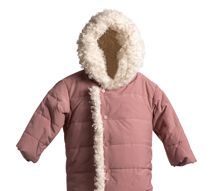 snowsuit sherpa trim - pink