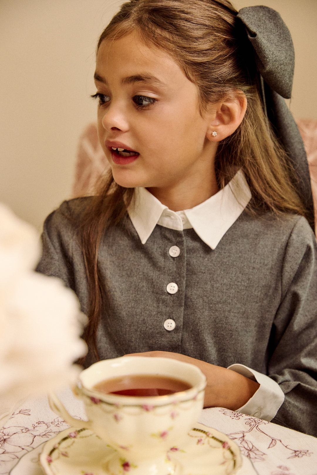 dress contrast trim shirt style - grey