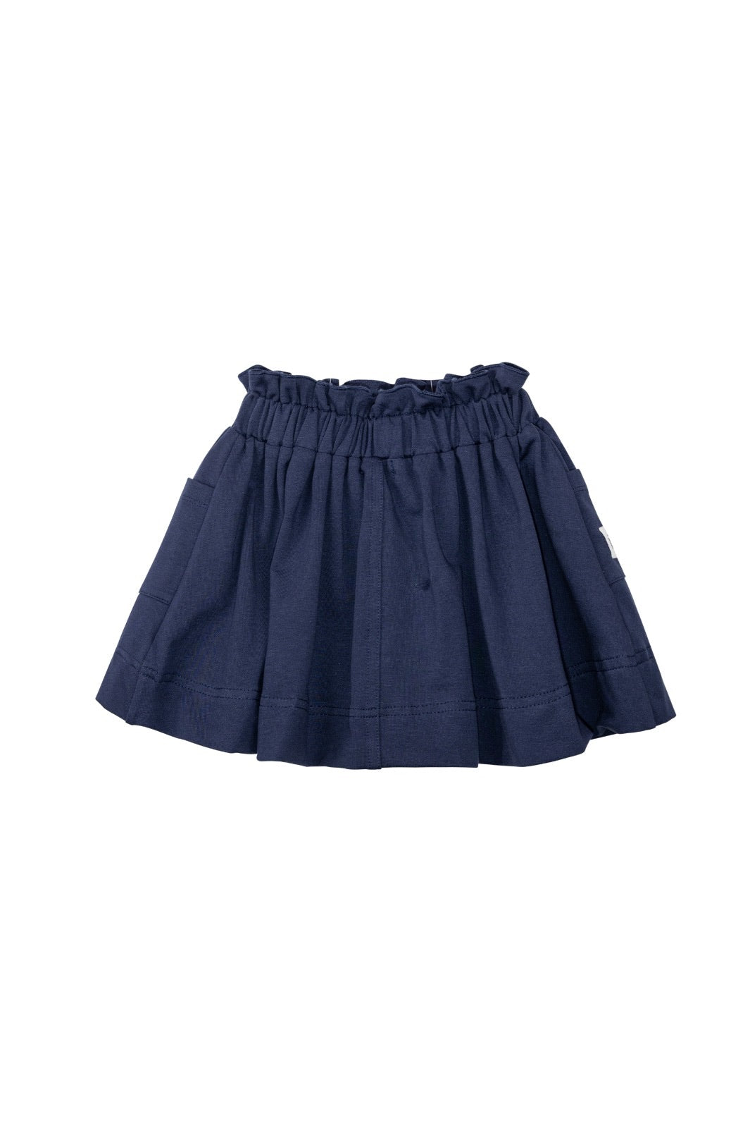 skirt rouched waist with side pockets - navy