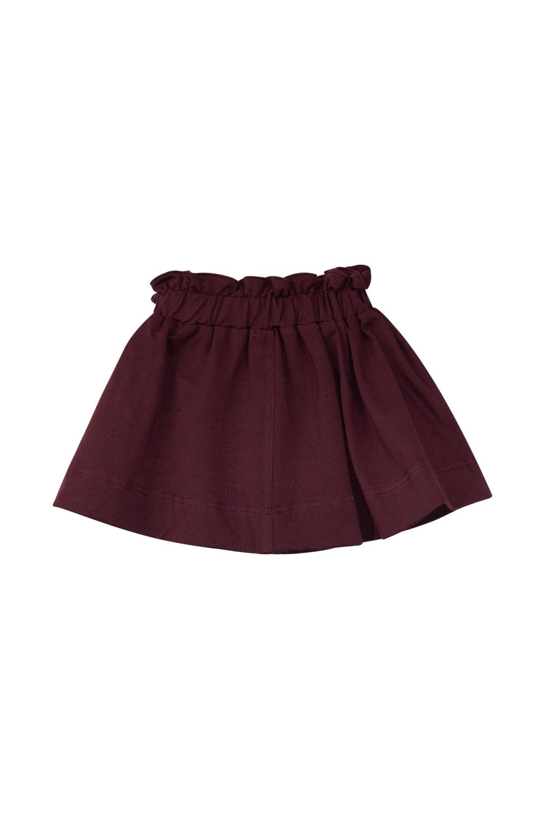 skirt rouched waist with side pockets - plum