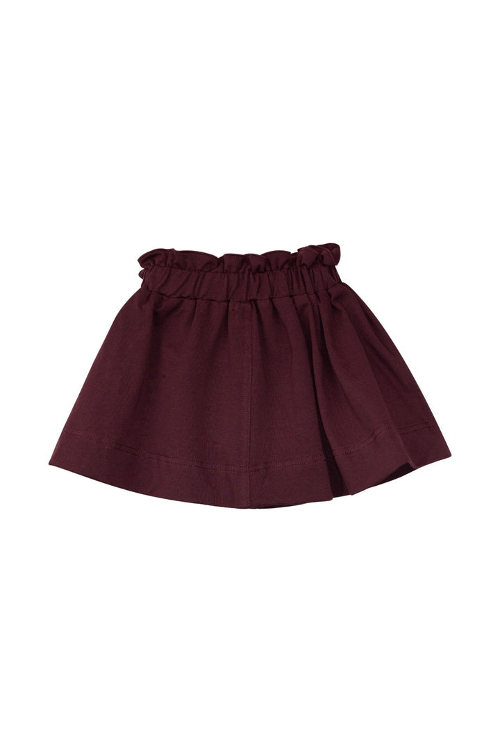 skirt rouched waist with side pockets - plum