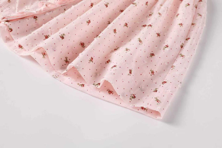dress smocked floral button down - pink