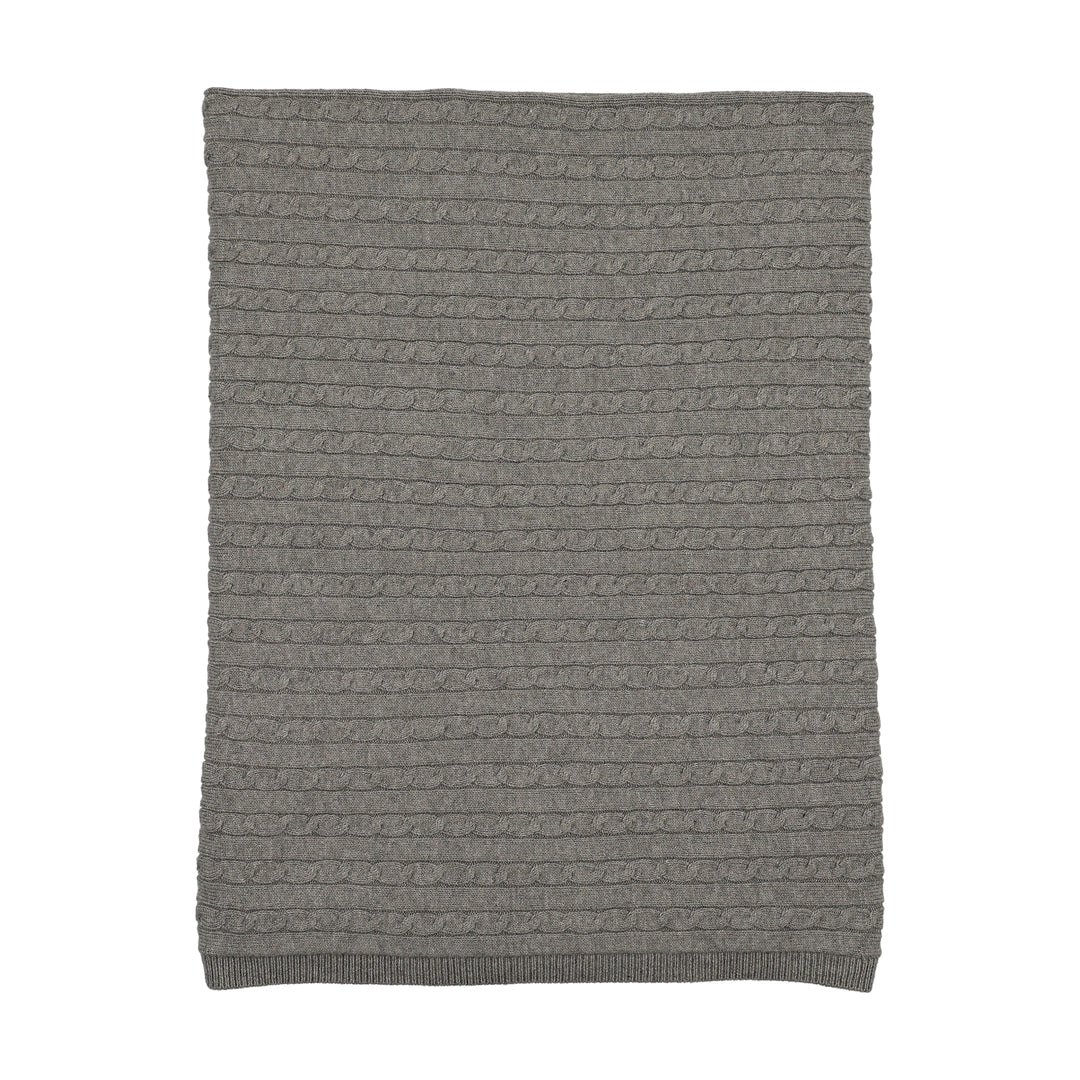 set knit rib cable wrap top and footie pants with bonnet and blanket - charcoal