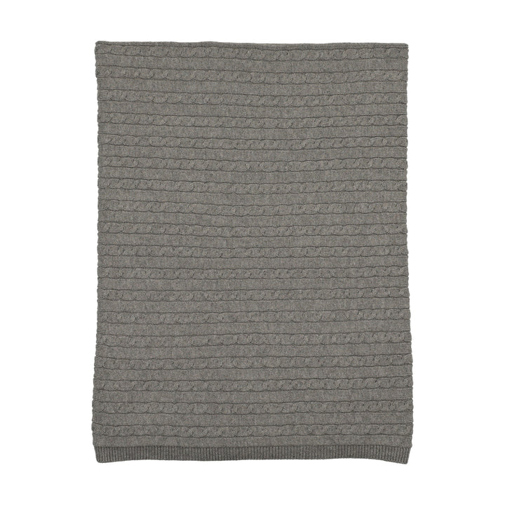 set knit rib cable wrap top and footie pants with bonnet and blanket - charcoal