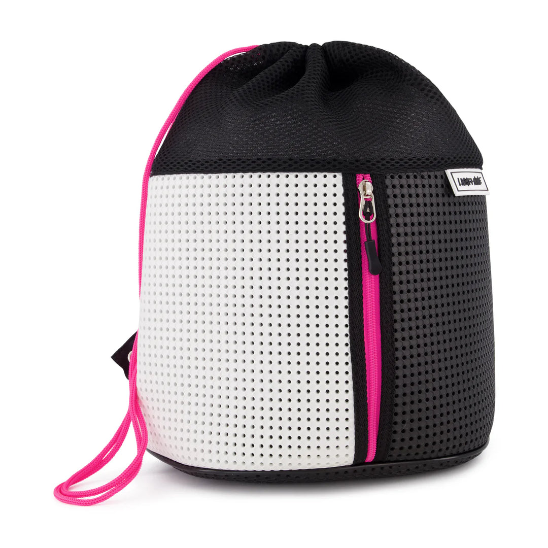 backpack drawstring zipper - neon pink