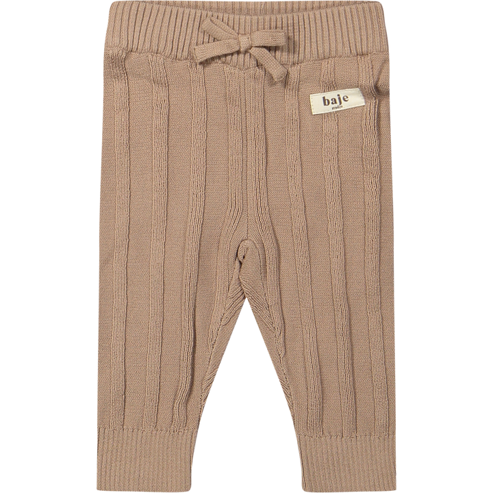 set knit wide rib lace collar top and leggings - peach almond