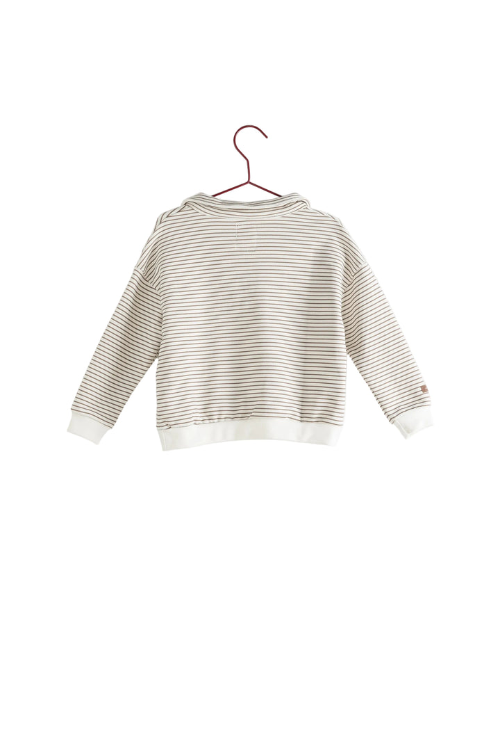 top l/s stripe sweatshirt - brown/cream