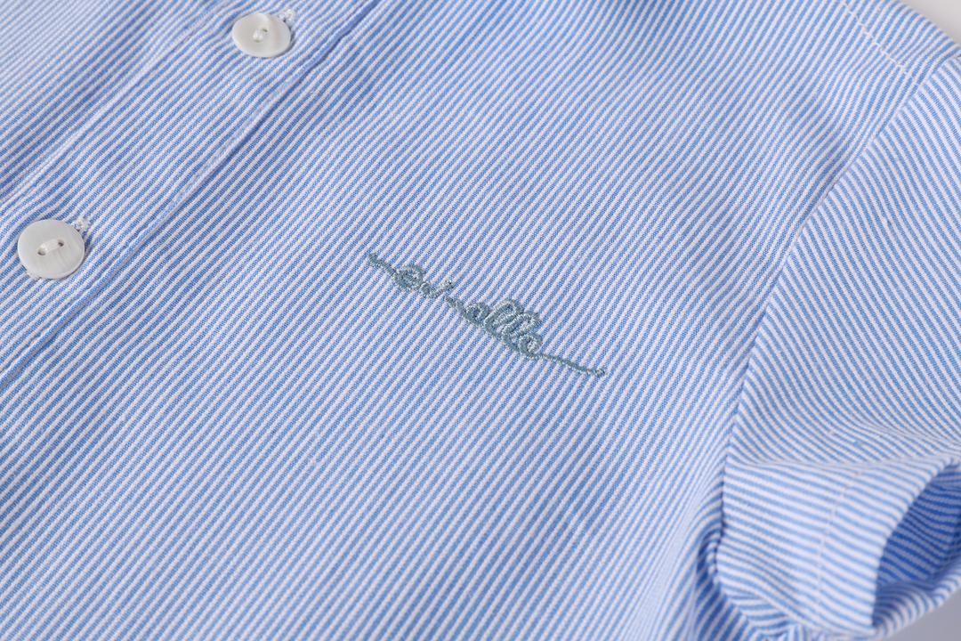 shirt s/s pinstriped - light blue