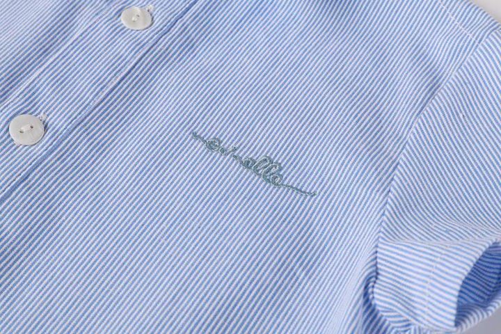 shirt s/s pinstriped - light blue