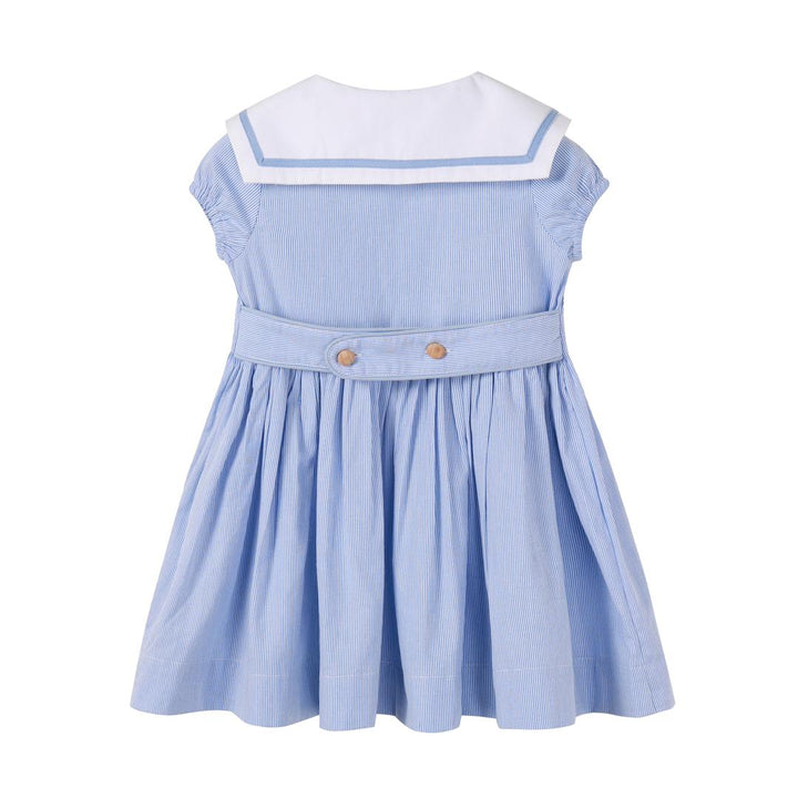 dress double breasted pinstriped with large collar - light blue