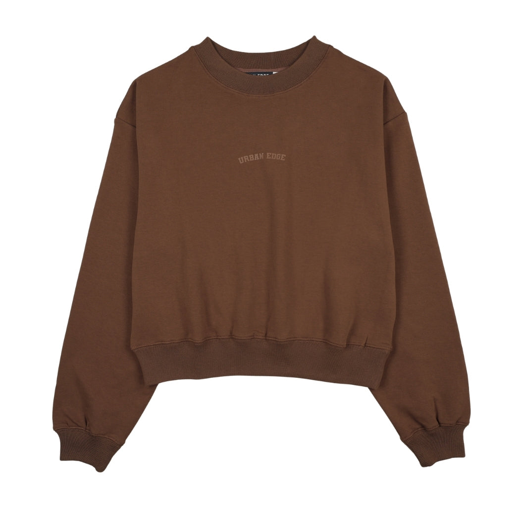 top l/s logo sweatshirt  - brown